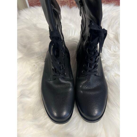 Vero Cuoio Italian Black Leather Made in Italy Knee High Lace Up Boots Size 7.5 - Picture 3 of 9